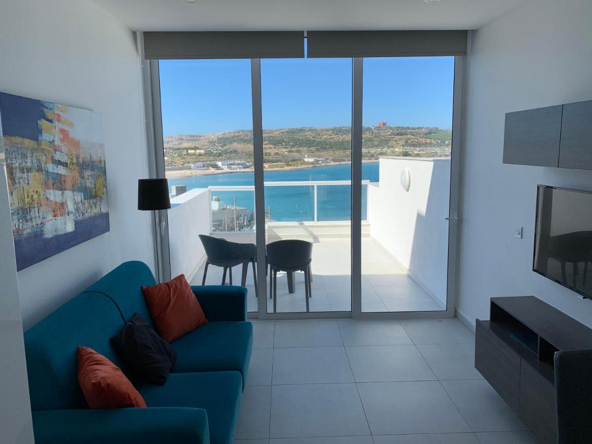 Sea View Penthouse Mellieha Bay Apartman Kültér fotó